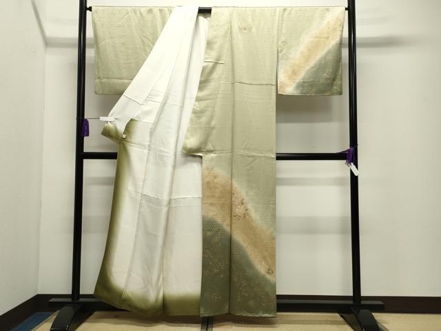 平和屋着物●訪問着　辻が花　刺繍　暈し染め　金彩　鈴乃屋扱い　正絹　逸品　CABI0998gh