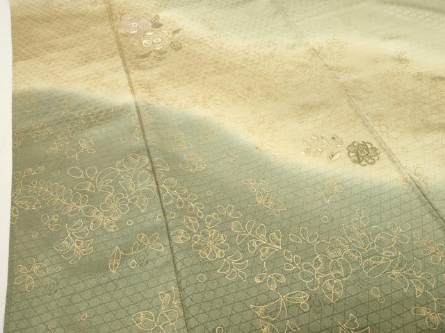 平和屋着物●訪問着　辻が花　刺繍　暈し染め　金彩　鈴乃屋扱い　正絹　逸品　CABI0998gh