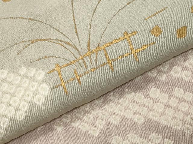 平和屋着物●訪問着　絞り　刺繍　草花文　金彩　正絹　逸品　CABI1001gh