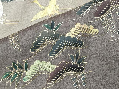 平和屋着物●訪問着　螺鈿　群鶴松文　暈し染め　金銀彩　正絹　逸品　CABI1004gh