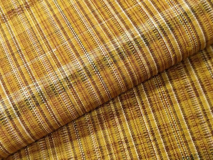 平和屋着物●本場黄八丈　平織　紬　格子　正絹　逸品　CABI1006gh
