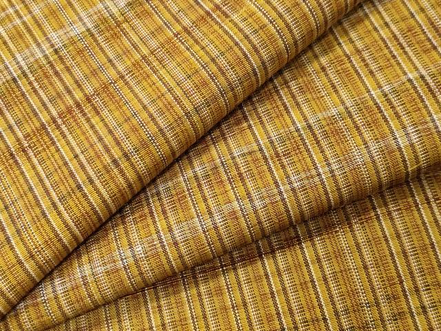 平和屋着物●本場黄八丈　平織　紬　格子　正絹　逸品　CABI1006gh