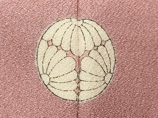 平和屋着物●色無地　退紅色　洗える着物　CABI1012gh
