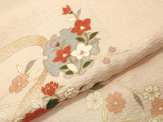 平和屋着物●訪問着　雪輪重ね熨斗花文　暈し染め　金彩　正絹　逸品　CABI1016gh