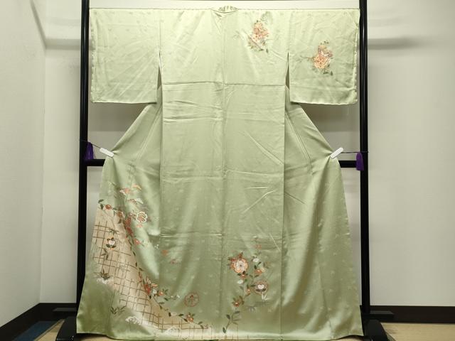 平和屋着物●訪問着　雪輪舞蝶文　暈し染め　金彩　正絹　逸品　未使用　CABI1017gh