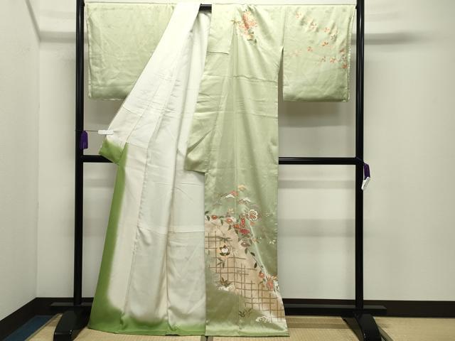 平和屋着物●訪問着　雪輪舞蝶文　暈し染め　金彩　正絹　逸品　未使用　CABI1017gh
