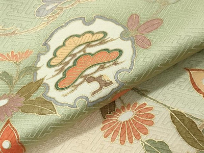 平和屋着物●訪問着　雪輪舞蝶文　暈し染め　金彩　正絹　逸品　未使用　CABI1017gh