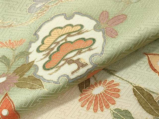 平和屋着物●訪問着　雪輪舞蝶文　暈し染め　金彩　正絹　逸品　未使用　CABI1017gh