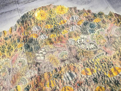 平和屋着物●訪問着　総刺繍　辻が花　暈し染め　金通し地　正絹　逸品　CABI1019gh