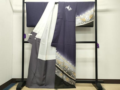 平和屋着物●訪問着　螺鈿　鳳凰花唐草文　暈し染め　金銀彩　正絹　逸品　CABI1020gh