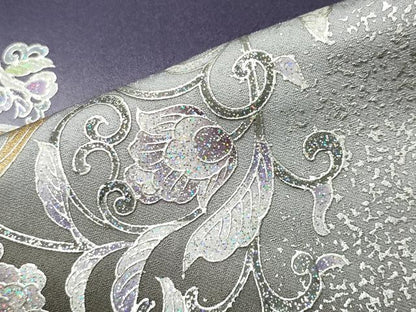平和屋着物●訪問着　螺鈿　鳳凰花唐草文　暈し染め　金銀彩　正絹　逸品　CABI1020gh