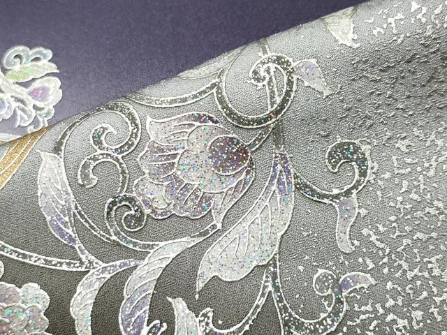 平和屋着物●訪問着　螺鈿　鳳凰花唐草文　暈し染め　金銀彩　正絹　逸品　CABI1020gh