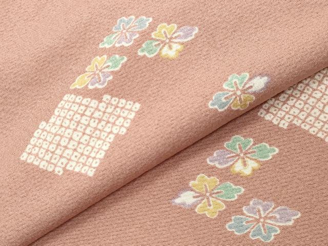 平和屋着物●上質な小紋　花菱文　正絹　逸品　未使用　CABI1024gh