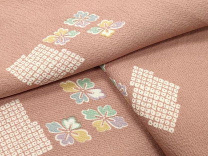 平和屋着物●上質な小紋　花菱文　正絹　逸品　未使用　CABI1024gh