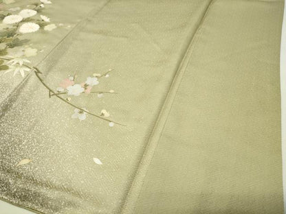 平和屋着物●訪問着　枝椿梅文　暈し染め　金彩　正絹　逸品　CABI1025gh