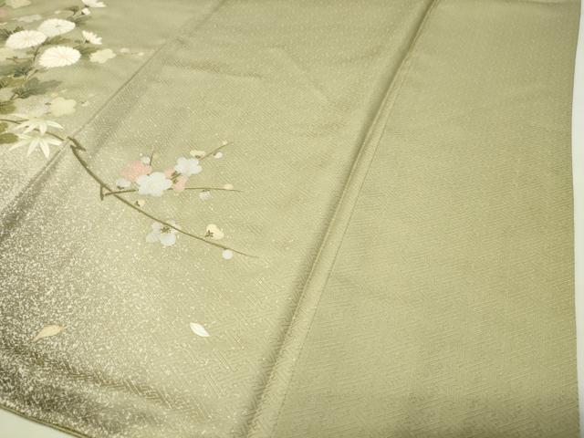 平和屋着物●訪問着　枝椿梅文　暈し染め　金彩　正絹　逸品　CABI1025gh