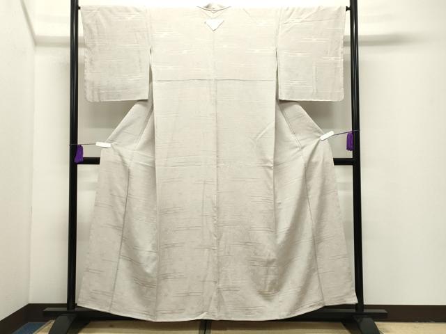 平和屋着物●上質な色無地　エ霞草花地紋　灰梅色　正絹　逸品　未使用　CABI1027gh