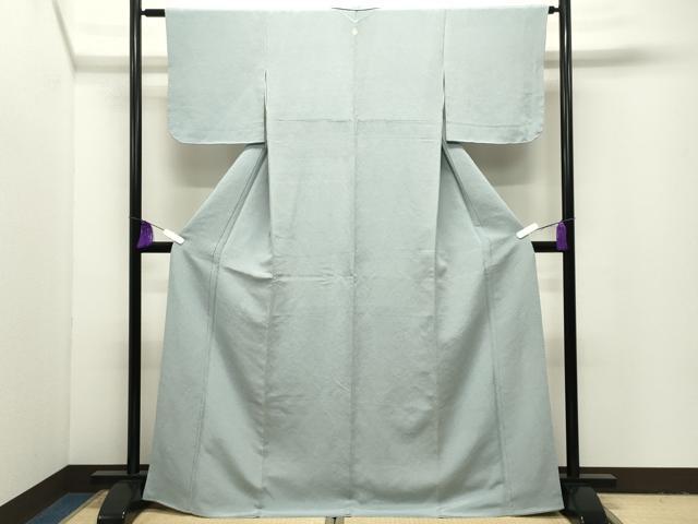 平和屋着物●上質な色無地　秘色色　鬼しぼ縮緬　正絹　逸品　CABI1028gh