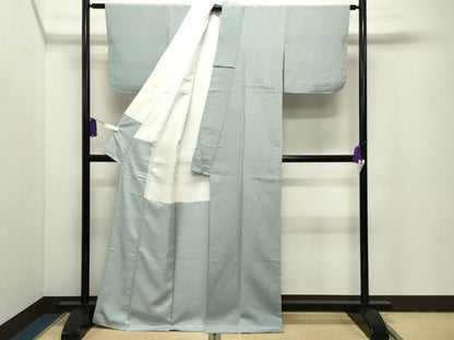 平和屋着物●上質な色無地　秘色色　鬼しぼ縮緬　正絹　逸品　CABI1028gh