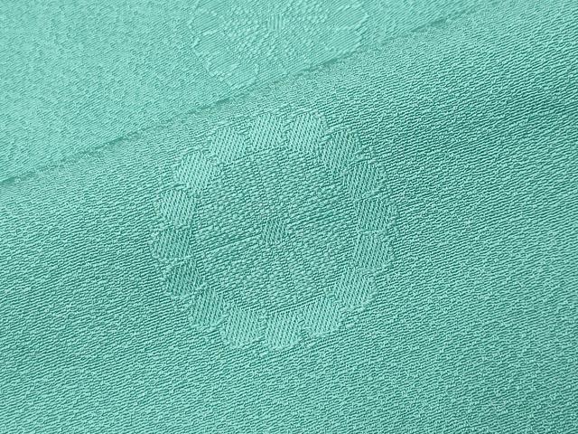 平和屋着物●上質な色無地　舞花地紋　青磁色　まるやま扱い　ロング丈　正絹　逸品　未使用　CABI1030gh