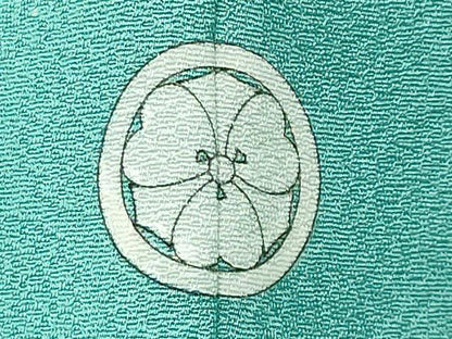 平和屋着物●上質な色無地　舞花地紋　青磁色　まるやま扱い　ロング丈　正絹　逸品　未使用　CABI1030gh