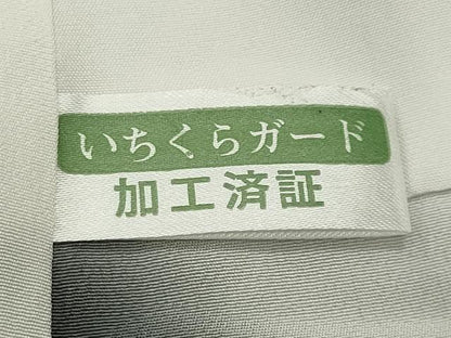 平和屋着物●江戸小紋　万筋　黒色×絹鼠色　正絹　逸品　CABI1032gh