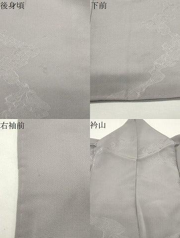 平和屋着物●上質な色無地　流水笹地紋　潤色　正絹　逸品　CABI1036gh
