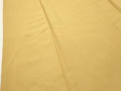 平和屋着物●上質な色無地　黄朽葉色　ロング丈　正絹　逸品　CABI1038gh
