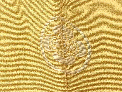 平和屋着物●上質な色無地　黄朽葉色　ロング丈　正絹　逸品　CABI1038gh