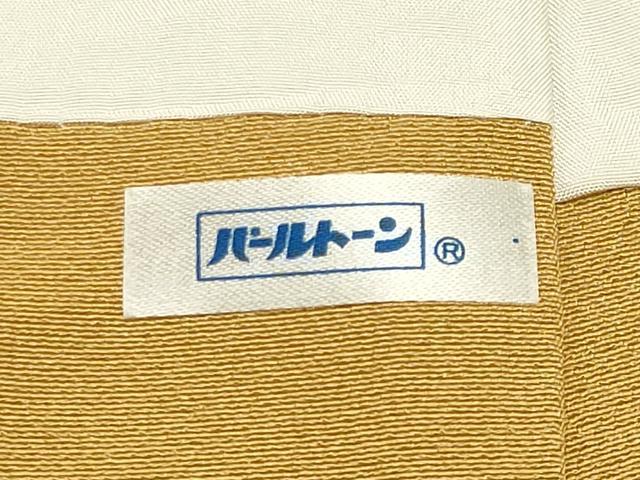 平和屋着物●上質な色無地　黄朽葉色　ロング丈　正絹　逸品　CABI1038gh