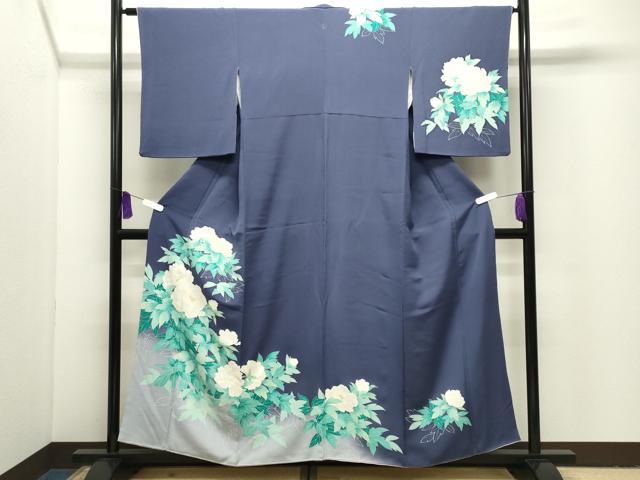 平和屋着物●訪問着　刺繍　牡丹花文　暈し染め　正絹　逸品　CABI1040gh