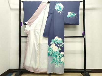 平和屋着物●訪問着　刺繍　牡丹花文　暈し染め　正絹　逸品　CABI1040gh