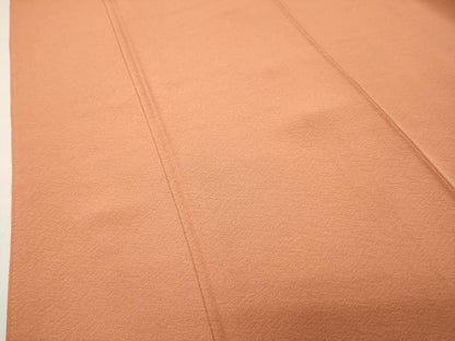 平和屋着物●上質な色無地　杏色　正絹　逸品　CABI1045gh