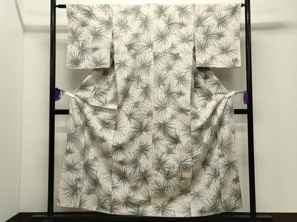 平和屋着物●上質な小紋　紬地　舞花文　金彩　正絹　逸品　CABI1048gh