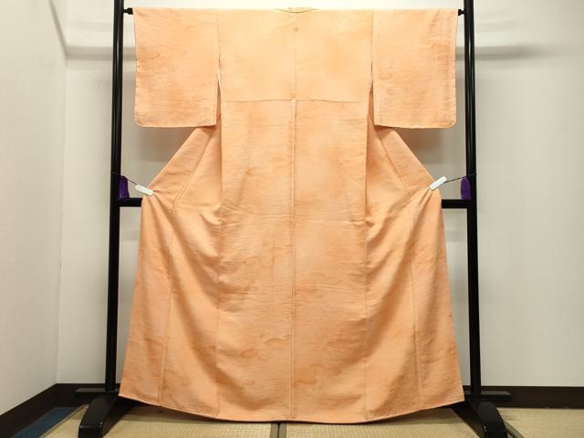 平和屋着物●上質な小紋　地紋起こし　雲重ね草木文　暈し染め　正絹　逸品　CABI1049gh