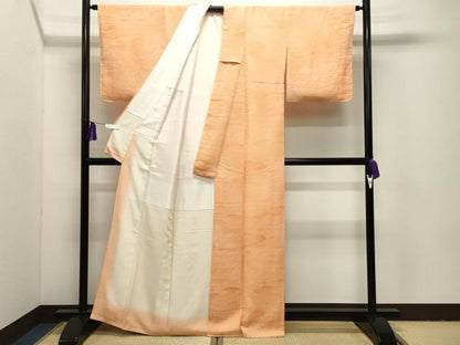 平和屋着物●上質な小紋　地紋起こし　雲重ね草木文　暈し染め　正絹　逸品　CABI1049gh