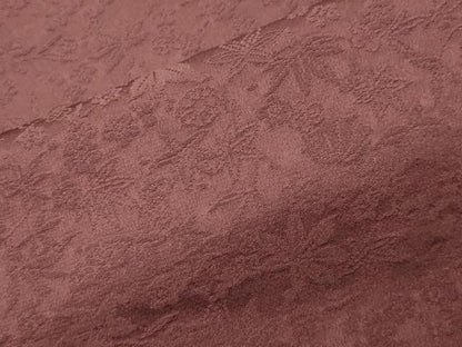 平和屋着物●上質な色無地　草花地紋　葡萄茶色　ロング丈　正絹　逸品　CABI1051gh