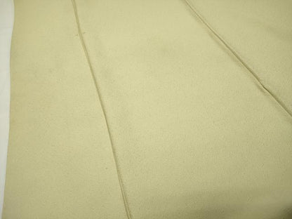平和屋着物●上質な色無地　吉祥地紋　枯草色　ロング丈　正絹　逸品　CABI1052gh