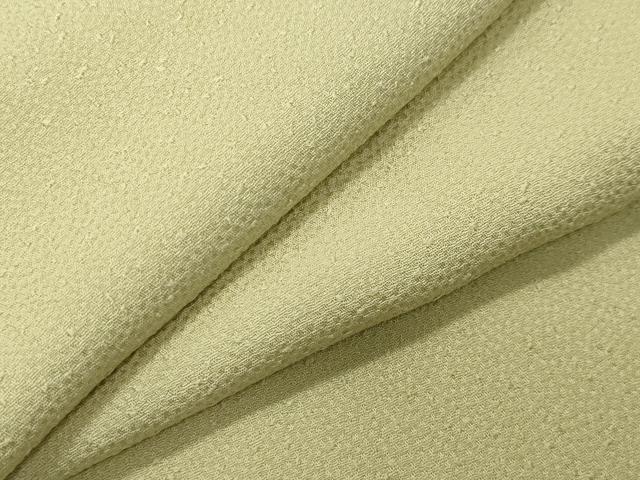平和屋着物●上質な色無地　吉祥地紋　枯草色　ロング丈　正絹　逸品　CABI1052gh