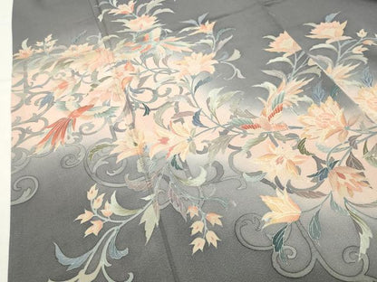 平和屋着物●訪問着　鳳凰更紗花唐草文　暈し染め　ロング丈　正絹　逸品　CABI1053gh
