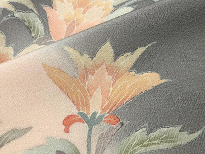 平和屋着物●訪問着　鳳凰更紗花唐草文　暈し染め　ロング丈　正絹　逸品　CABI1053gh