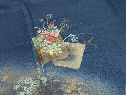 平和屋着物●訪問着　刺繍　色紙重ね花文　暈し染め　金彩　正絹　逸品　未使用　CABI1054gh
