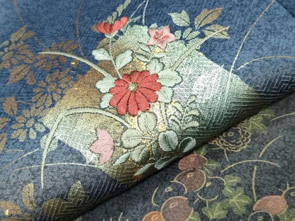 平和屋着物●訪問着　刺繍　色紙重ね花文　暈し染め　金彩　正絹　逸品　未使用　CABI1054gh