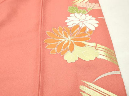 平和屋着物●豪華振袖　駒刺繍　花車文　金彩　正絹　逸品　CABI1056gh