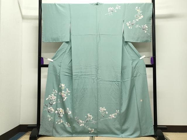 平和屋着物●人間国宝・羽田登喜男　訪問着　枝桜文　暈し染め　正絹　逸品　CABI1061gh