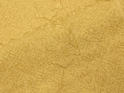 平和屋着物●上質な色無地　辻が花地紋　山吹茶色　正絹　逸品　CABI1062gh