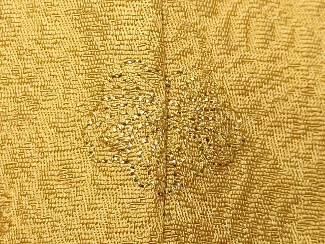 平和屋着物●上質な色無地　辻が花地紋　山吹茶色　正絹　逸品　CABI1062gh