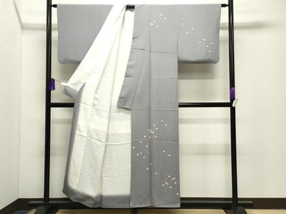 平和屋着物●訪問着　竹屋町刺繍　舞桜文　金彩　正絹　逸品　CABI1064gh