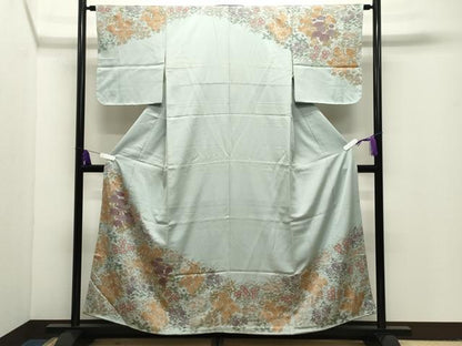 平和屋着物●訪問着　刺繍　草花文　金彩　正絹　逸品　CABI1066gh