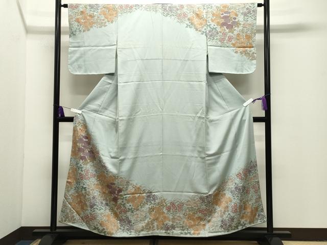 平和屋着物●訪問着　刺繍　草花文　金彩　正絹　逸品　CABI1066gh
